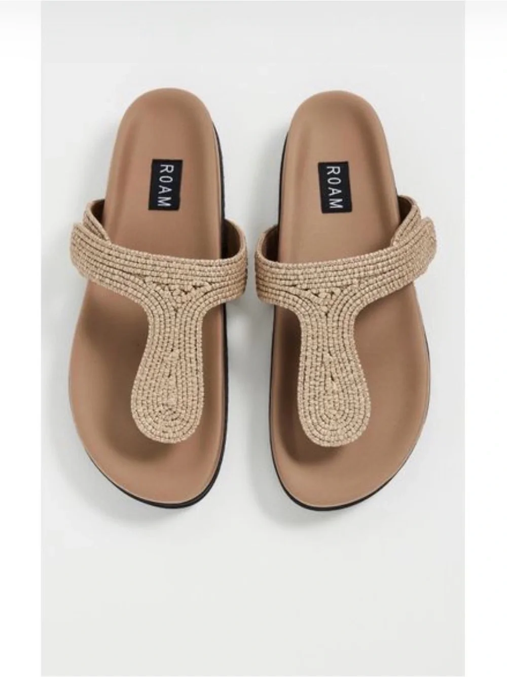 ROAM Women's Woven Tan Slide Sandals